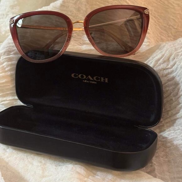 Coach HC8276 L1099 Women's Sunglasses Burgundy Pink Glitter Gradient Phantos - Picture 1 of 16